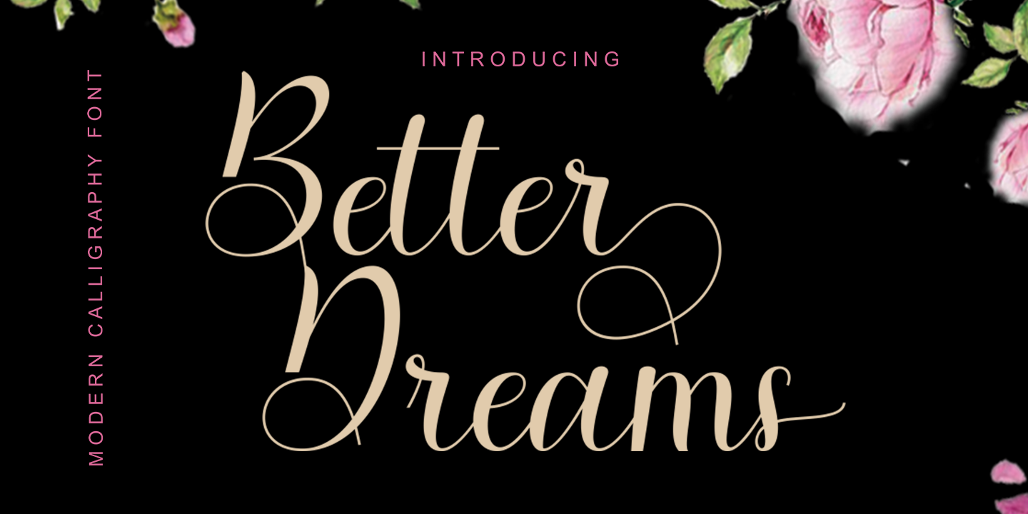 Beispiel einer Better Dreams-Schriftart #1